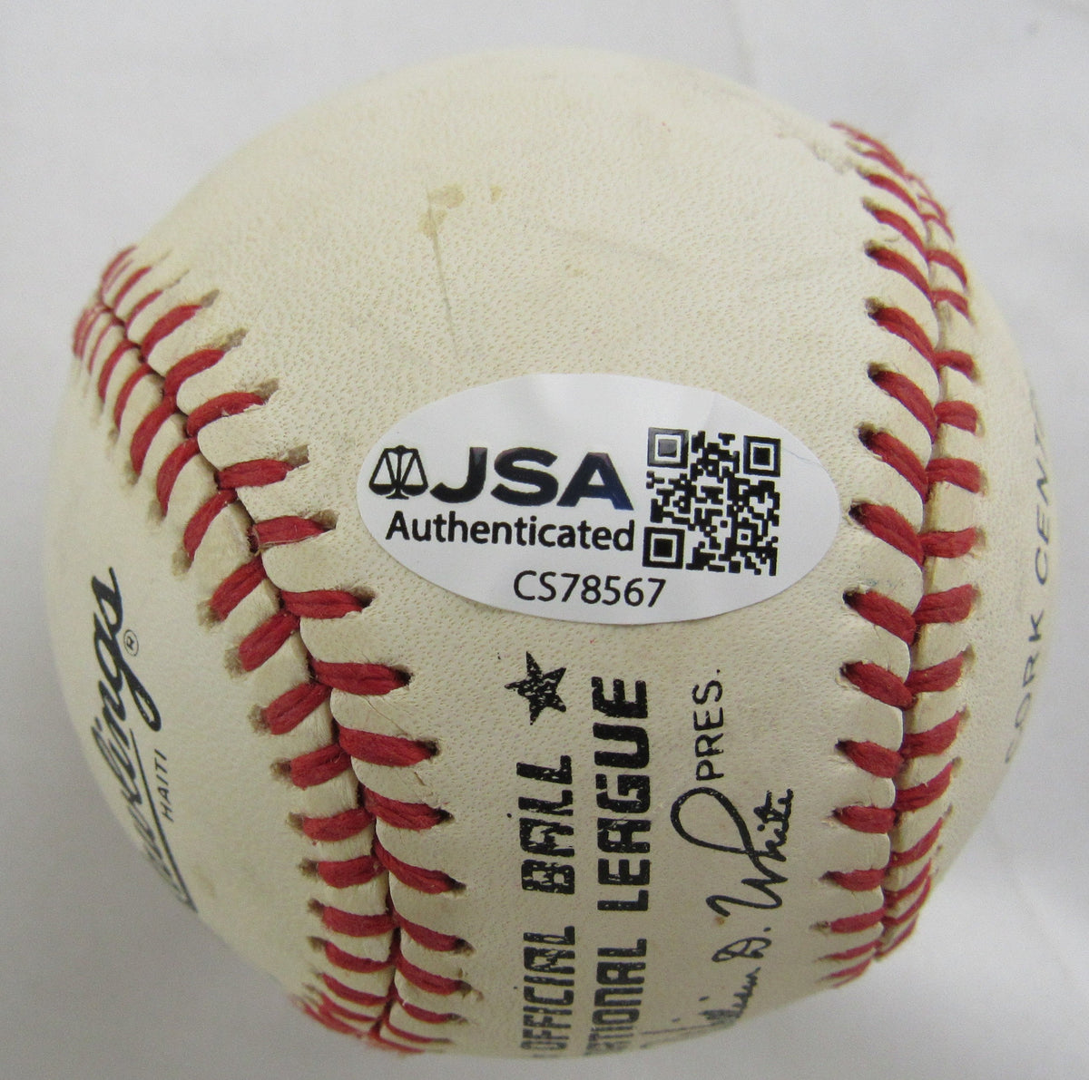 Warren Spahn Signed Rawlings Baseball JSA CS78567
