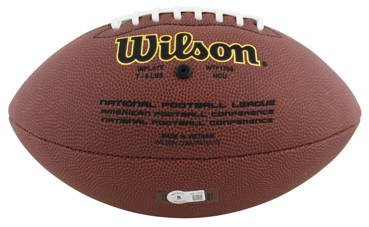 Buccaneers Mike Alstott Signed Wilson Super Grip Football W/ Case BAS Witnessed