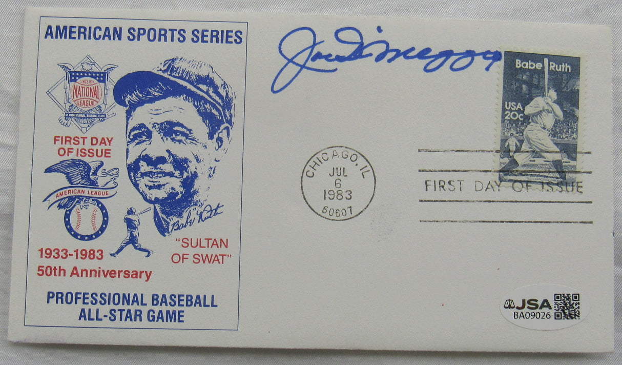 Joe DiMaggio Signed Cachet Auto Envelope JSA BA09026