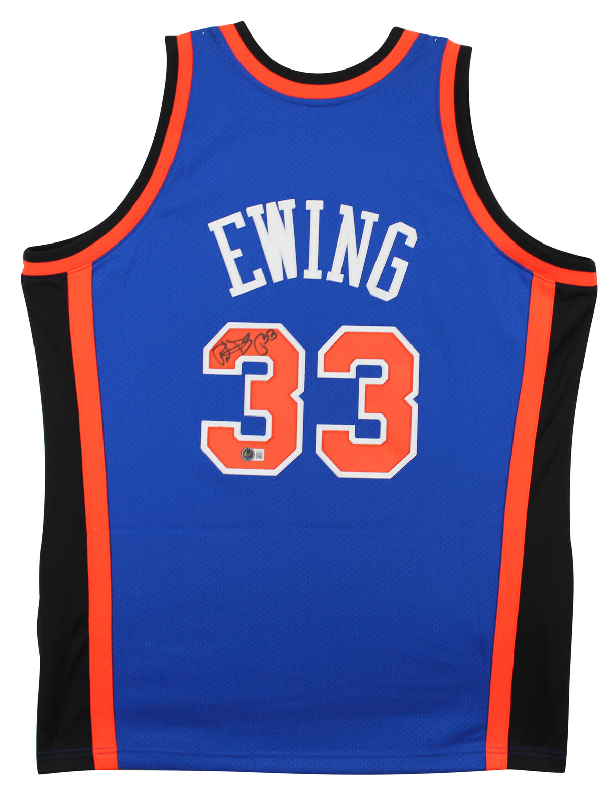 Knicks Patrick Ewing Signed Blue M&N 1998-99 HWC Authentic Jersey BAS #1W470531