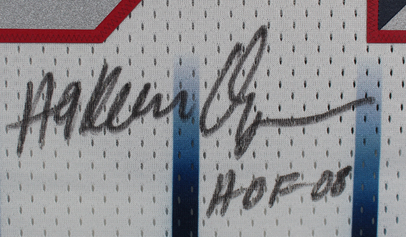 Rockets Hakeem Olajuwon "HOF 08" Signed White Mitchell & Ness Jersey BAS Witness