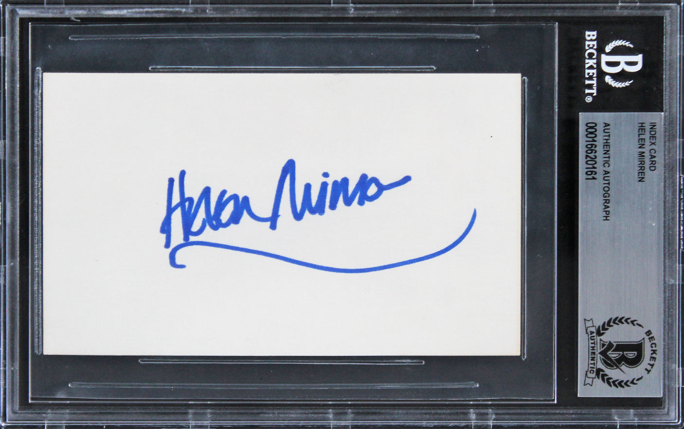 Helen Mirren The Queen Authentic Signed 3x5 Index Card Autographed BAS Slabbed