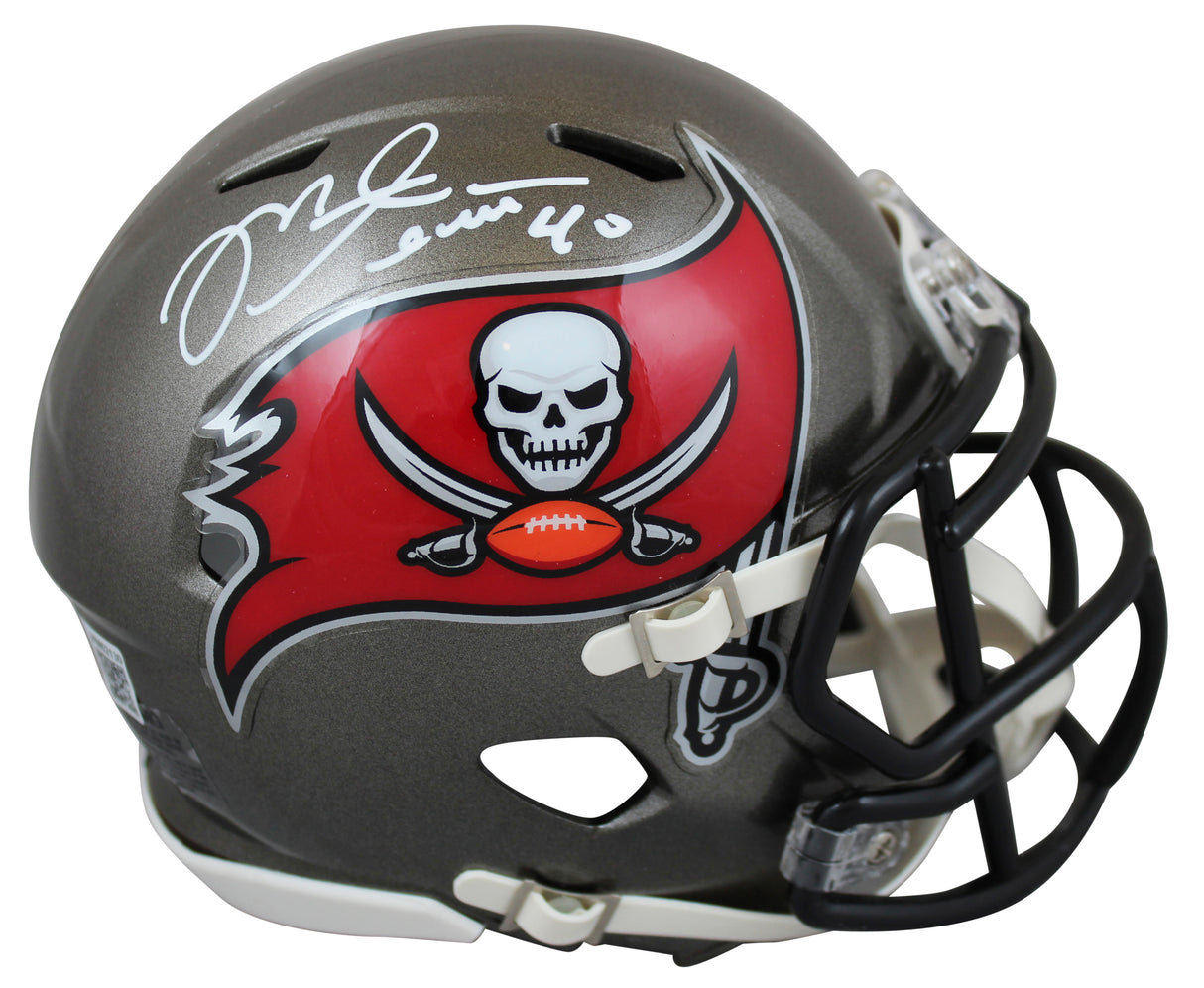 Buccaneers Mike Alstott Authentic Signed Speed Mini Helmet w/ Case BAS Witnessed