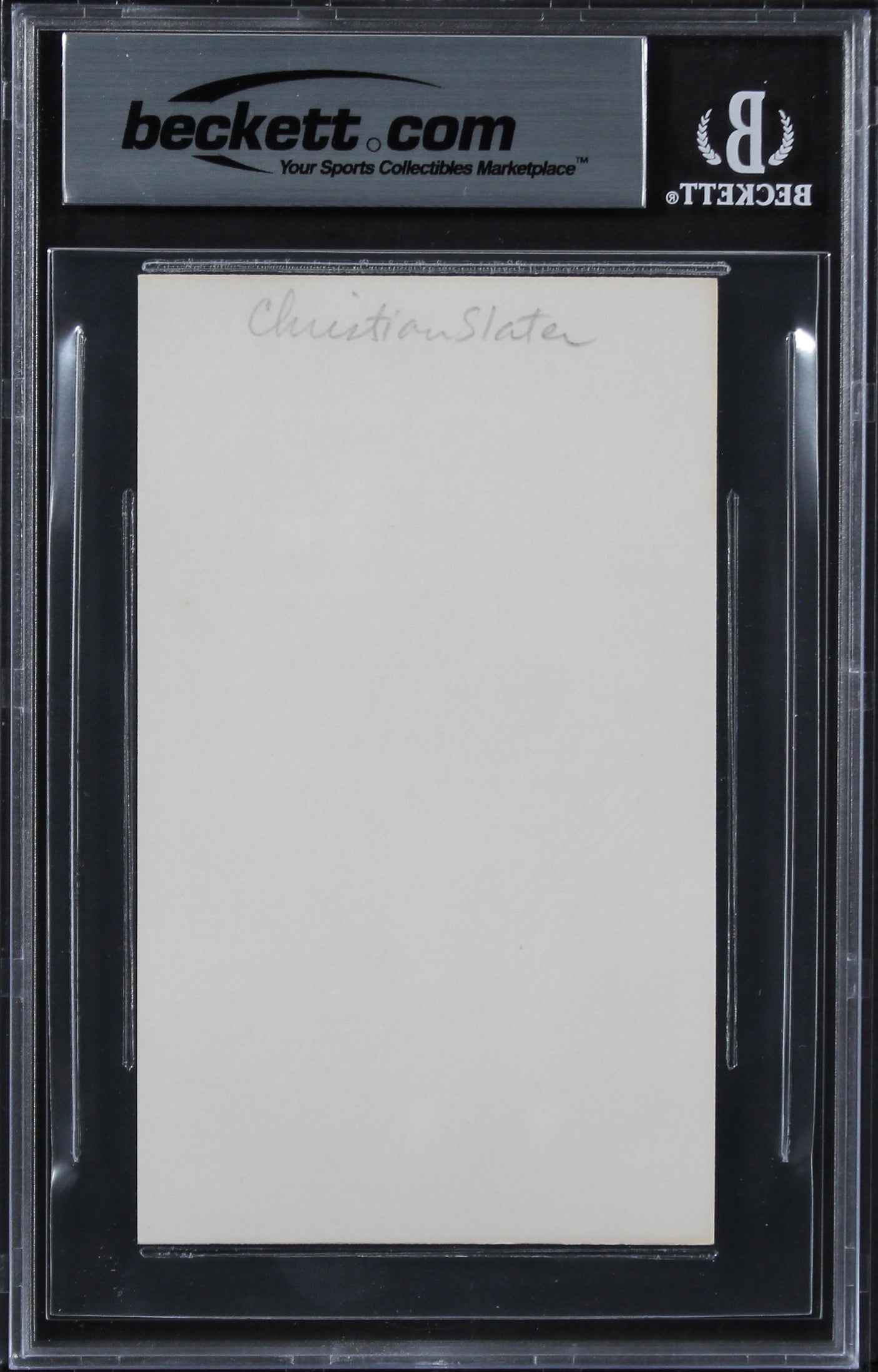 Christian Slater Mr. Robot Authentic Signed 3x5 Index Card BAS Slabbed