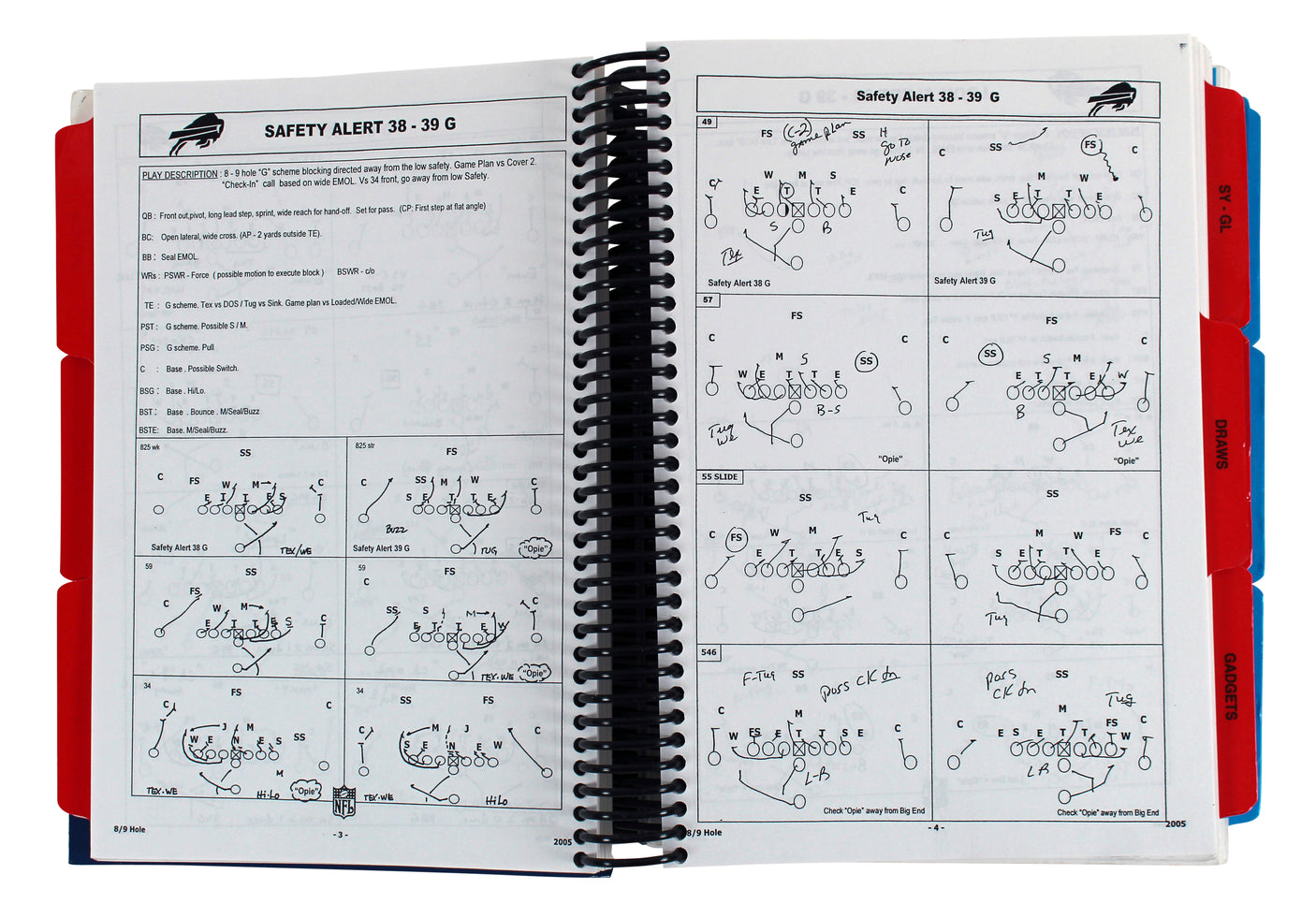 Bills Mike Mularkey "Go Bills!" Authentic Signed 2004-05 Offensive Playbook BAS
