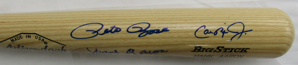 Hank Aaron Pete Rose Nolan Ryan Cal Ripken Jr Signed Rawlings Baseball Bat JSA BA09034