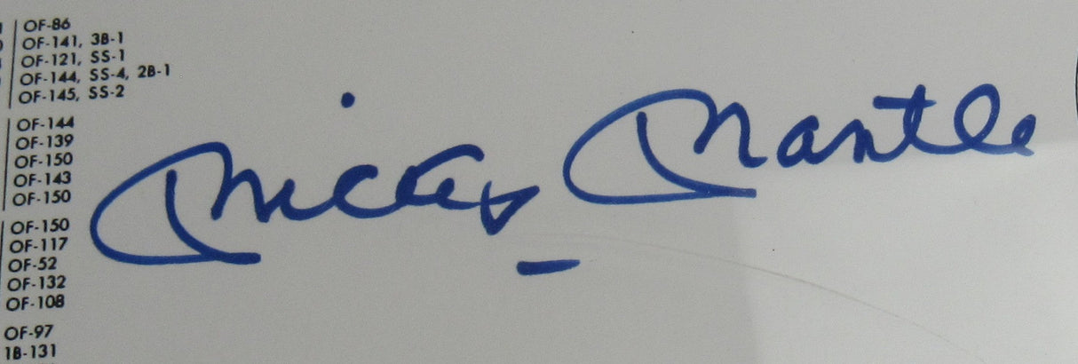 Mickey Mantle Signed Auto 18x24 Baseball Poster JSA BA09035