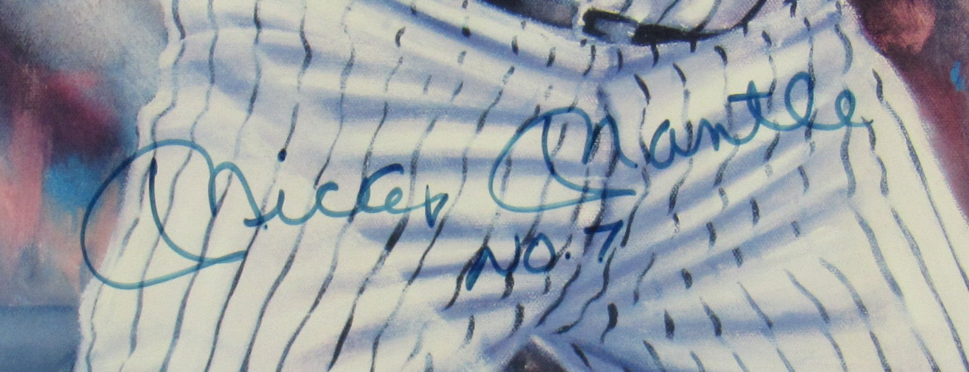 Mickey Mantle Signed Framed Photo 24x32 overall. JSA Certified