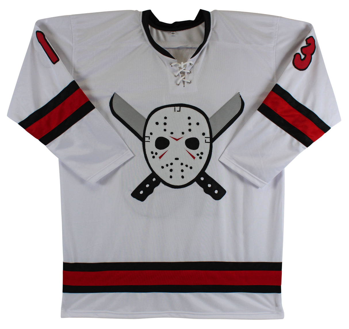 Ari Lehman "First F'n Jason" Signed White Jason Voorhees Hockey Jersey BAS