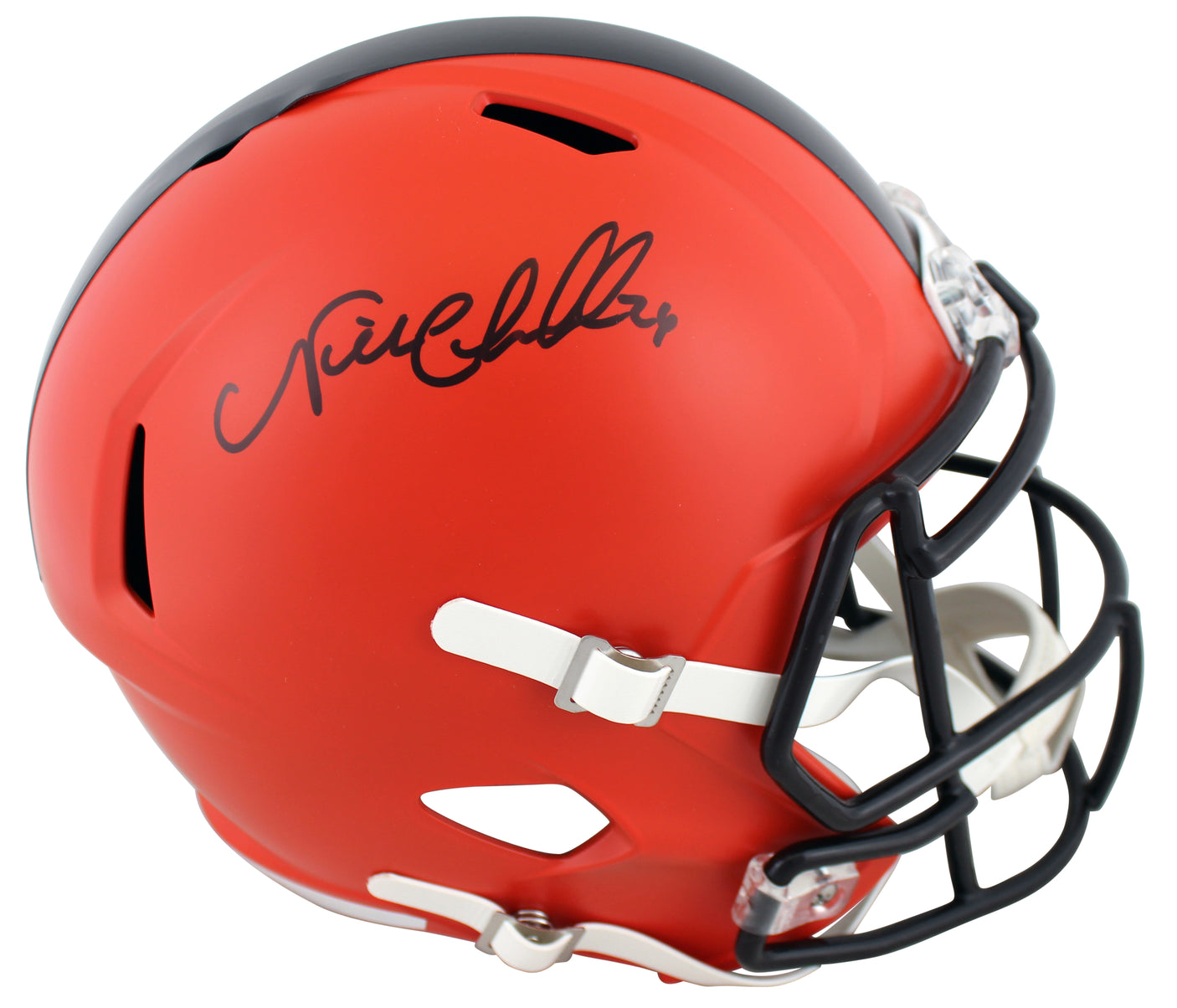 Browns Nick Chubb Authentic Signed Full Size Speed Rep Helmet BAS Witnessed