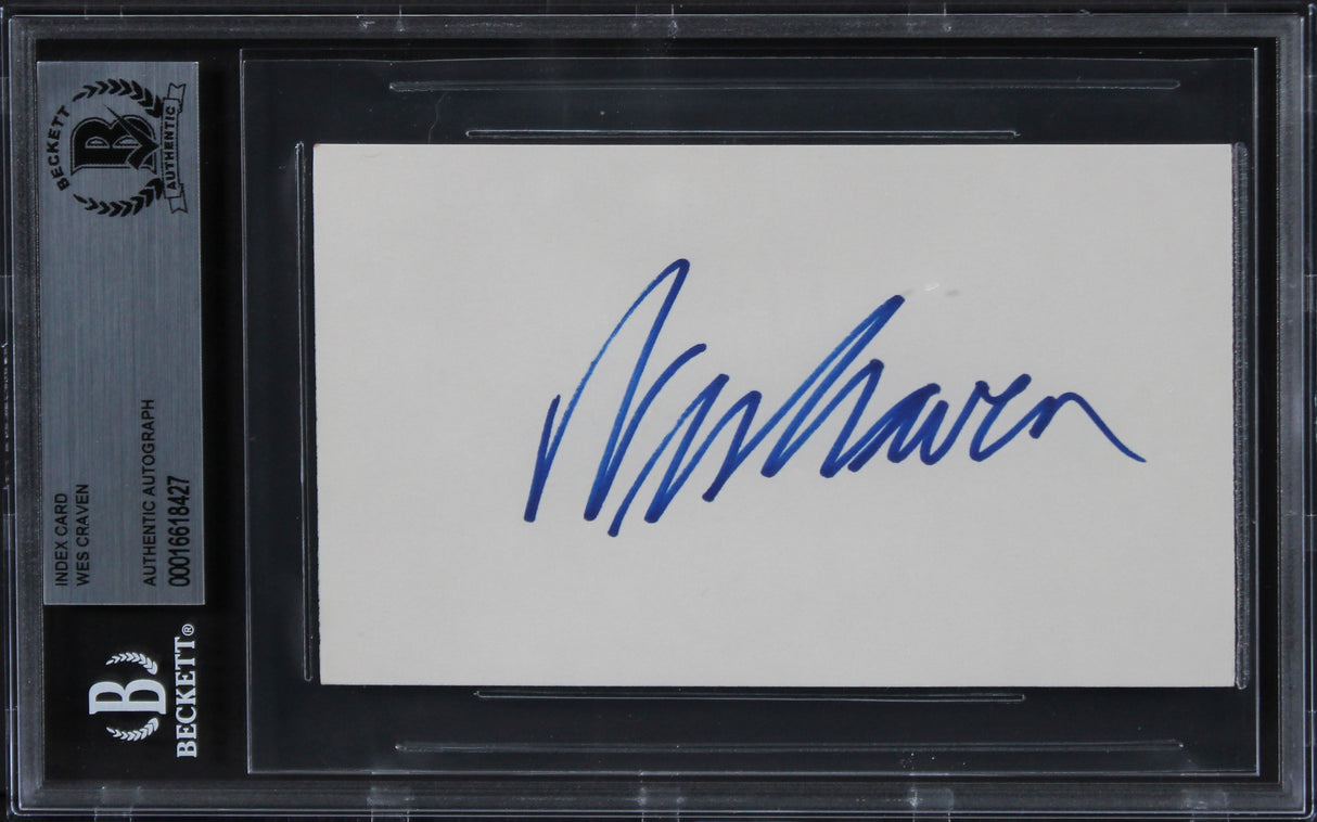 Wes Craven Scream Authentic Signed 3x5 Index Card Autographed BAS Slabbed