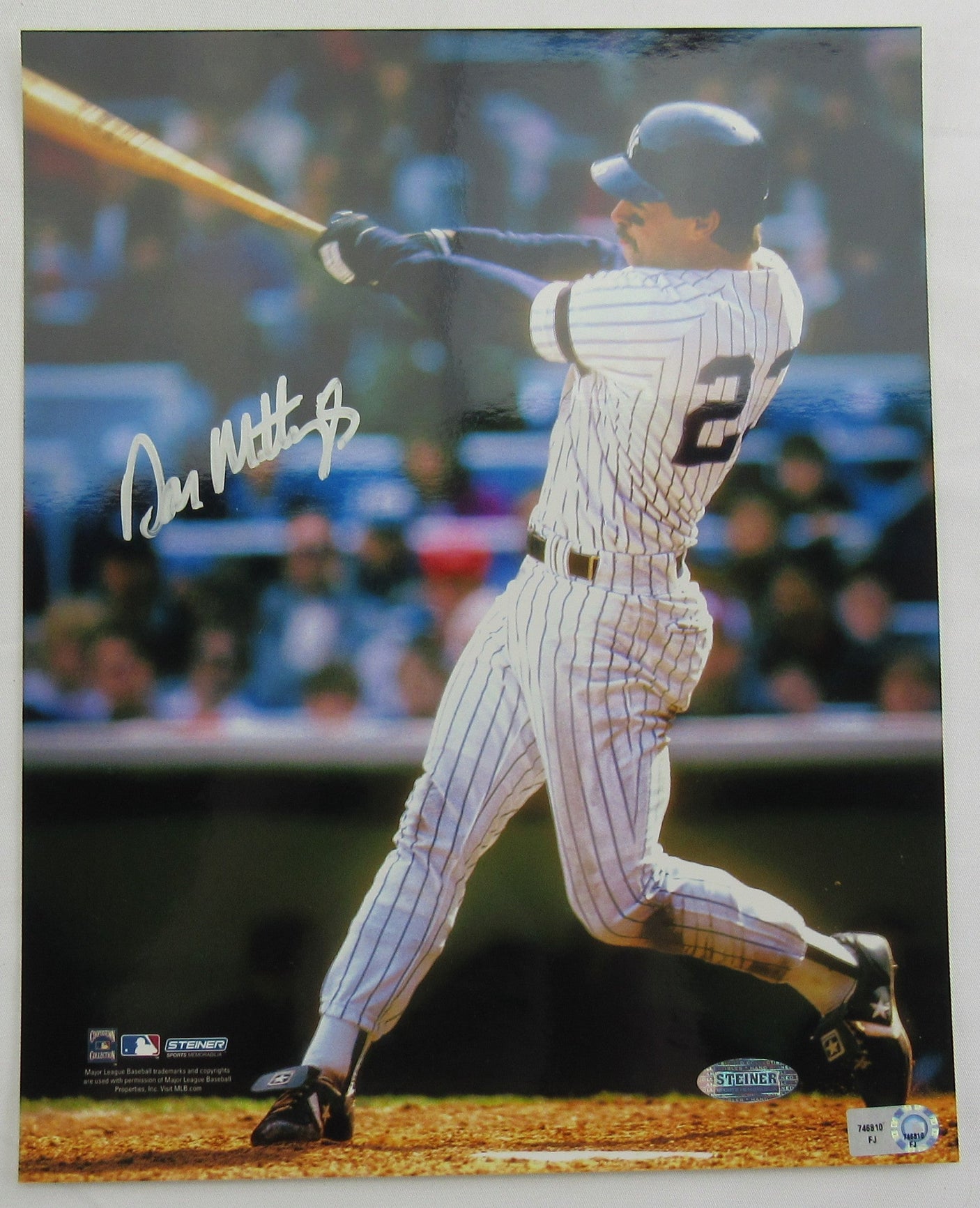 Don Mattingly Signed Auto 8x10 Photo Steiner MLB Hologram