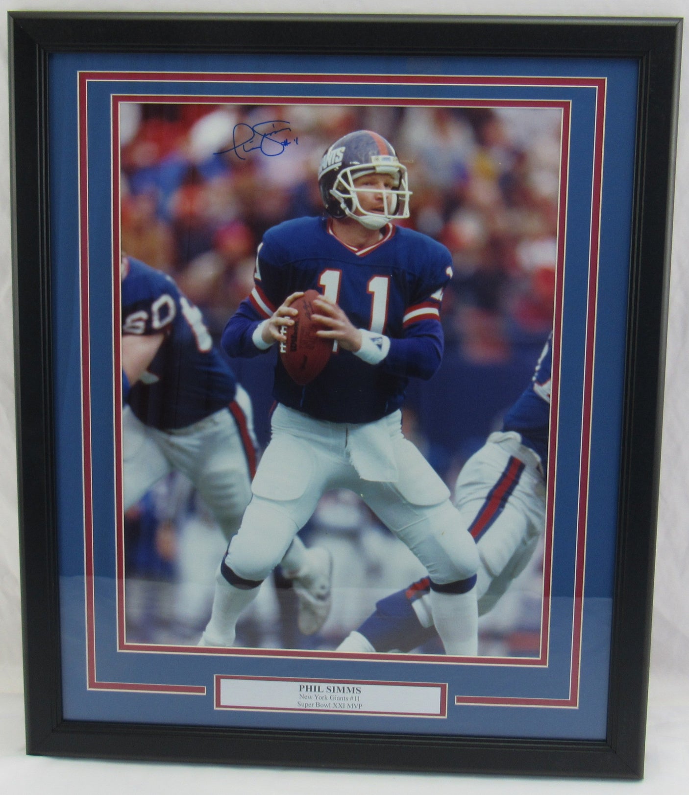 Phil Simms Signed Framed 16x20 Photo
