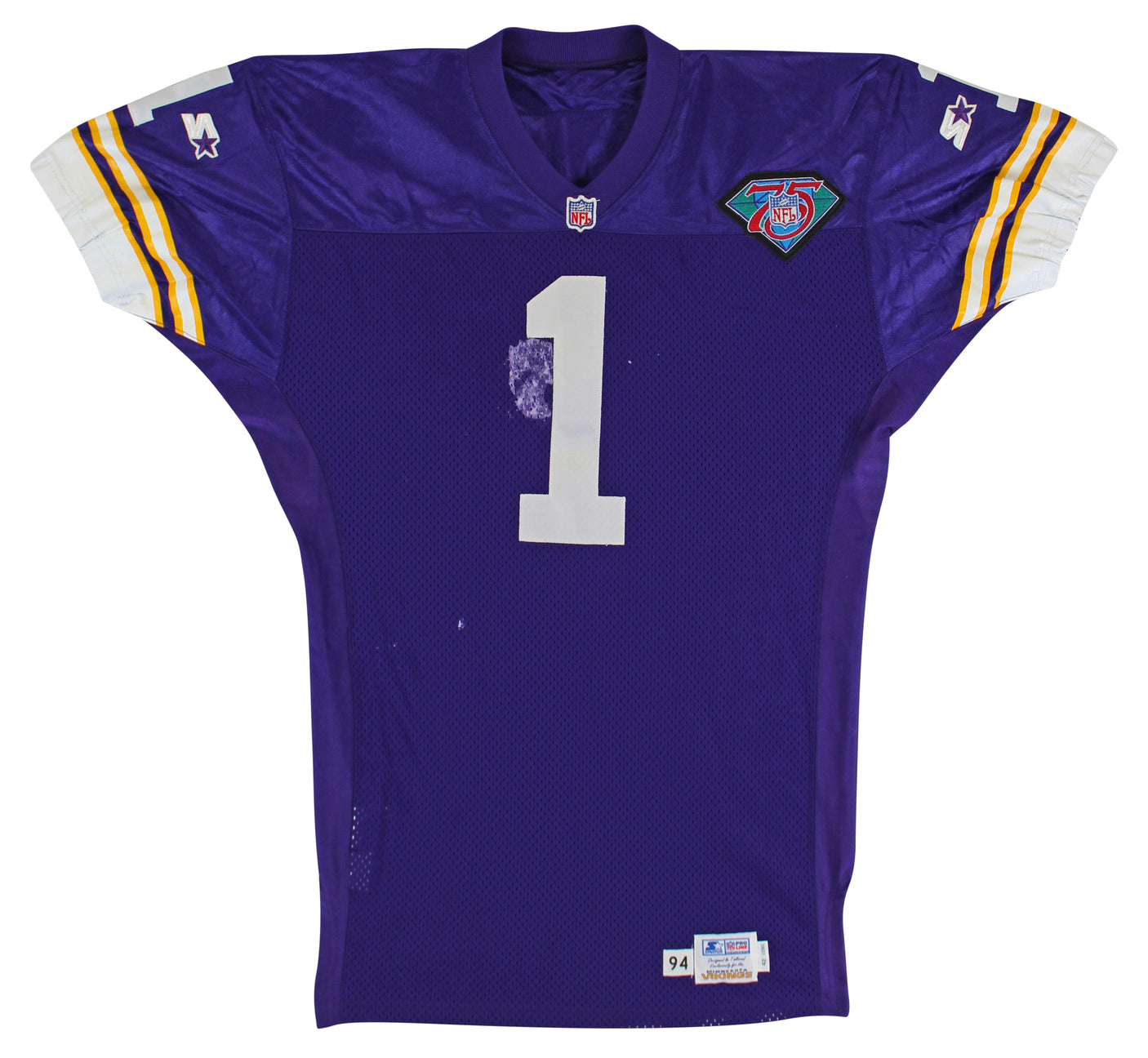 Vikings Warren Moon Signed Game Worn Purple Starter Proline Jersey BAS & SIA LOA