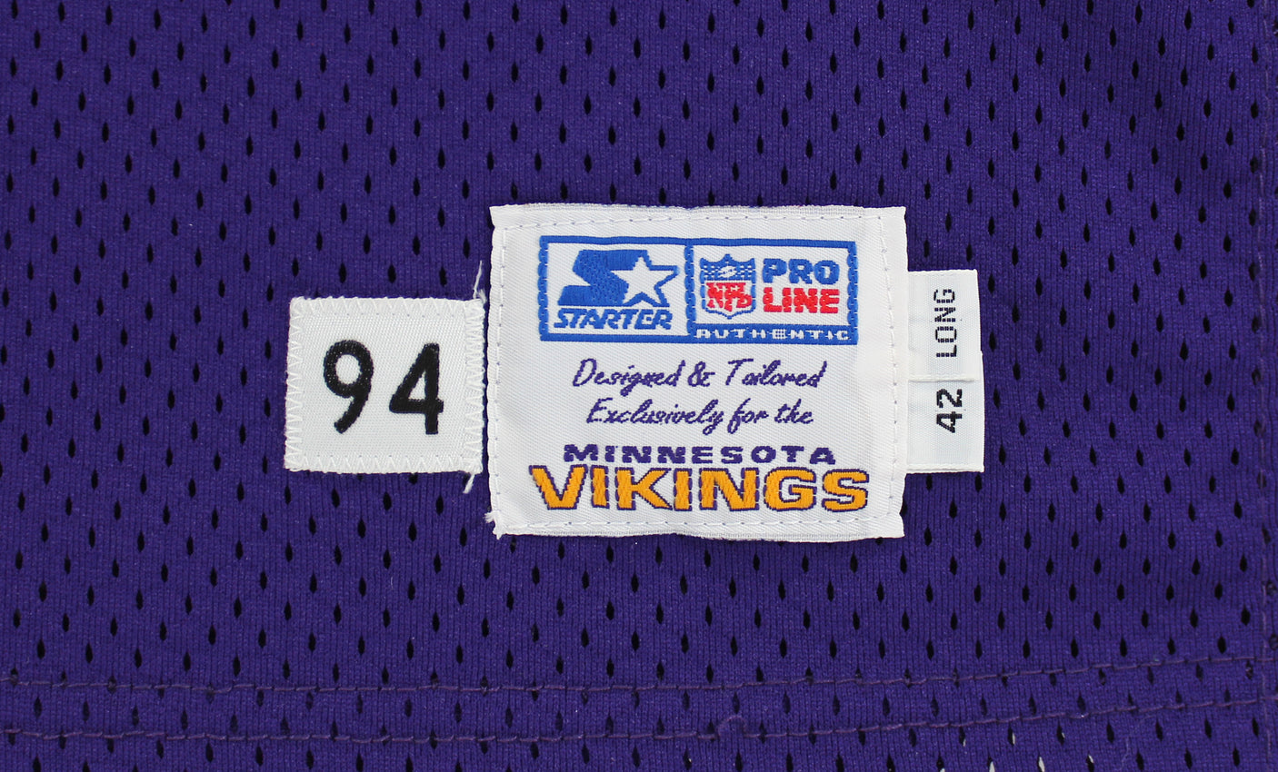 Vikings Warren Moon Signed Game Worn Purple Starter Proline Jersey BAS & SIA LOA