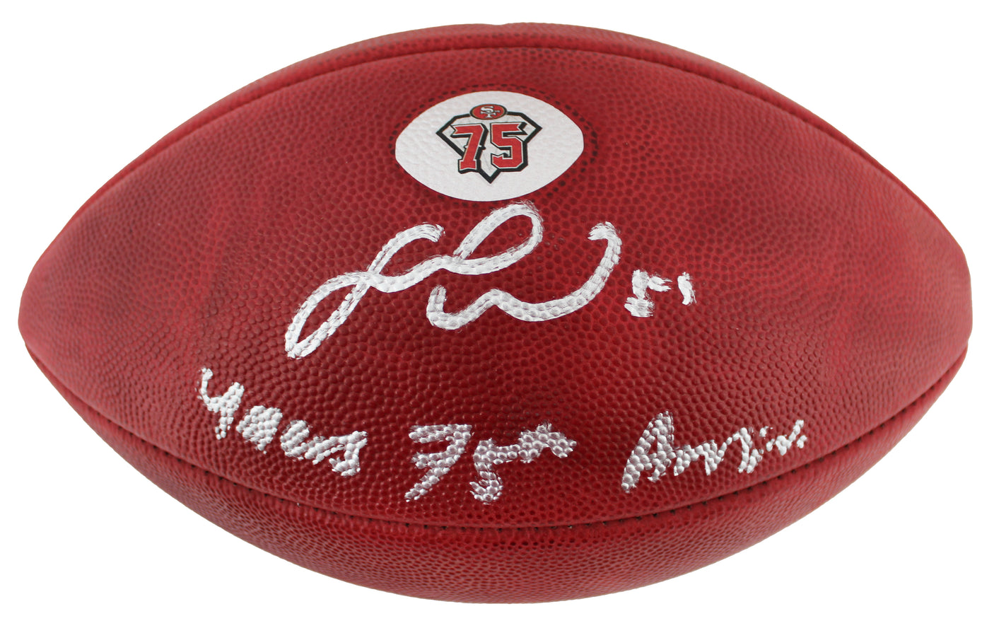 Fred Warner "49ers 75th Anniversary" Signed "The Duke" Nfl Football BAS Wit