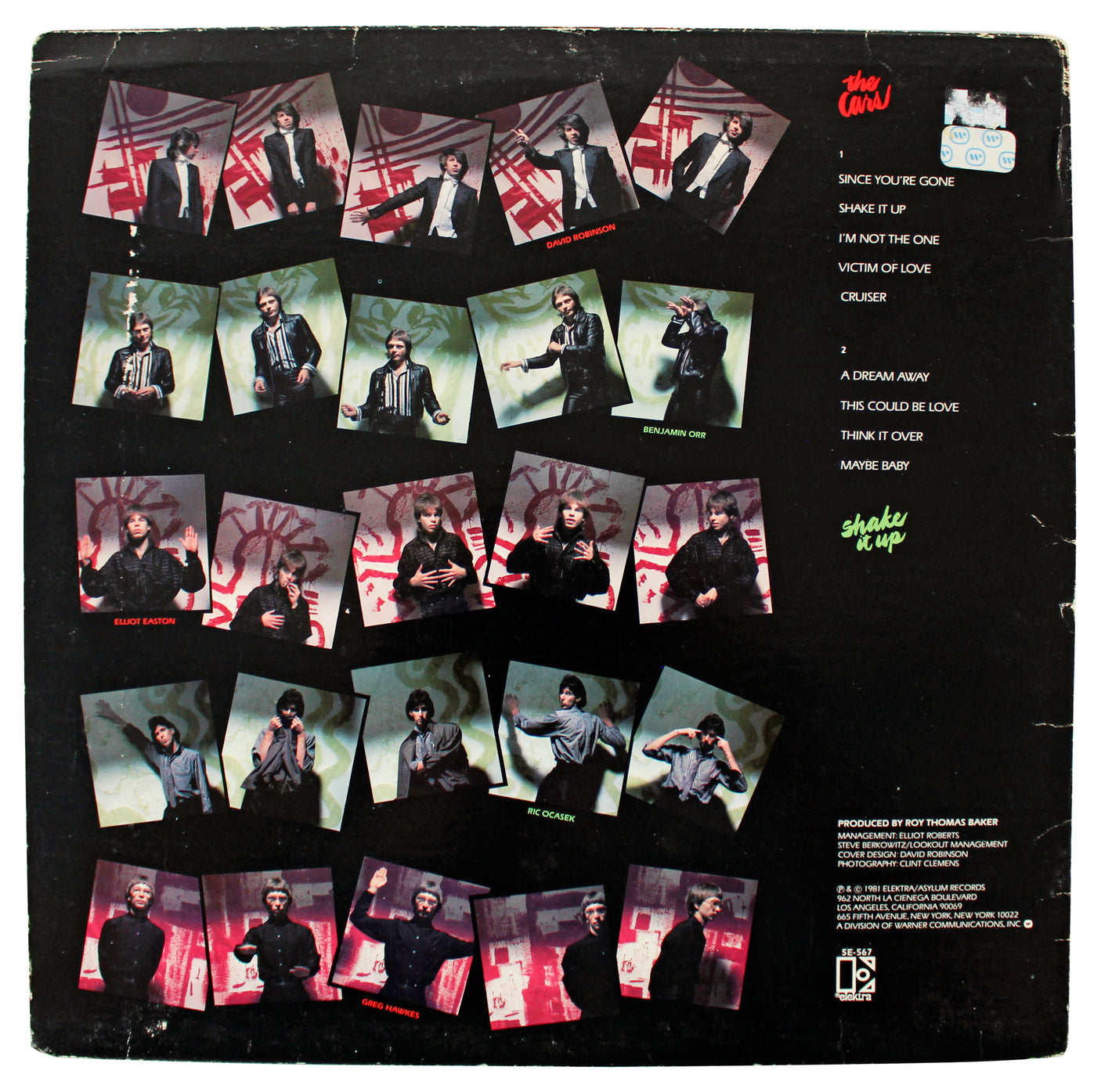 Cars (5) Ocasek,Orr, Robinson, Hawkes & Easton Signed Album Cover W/ Vinyl PSA