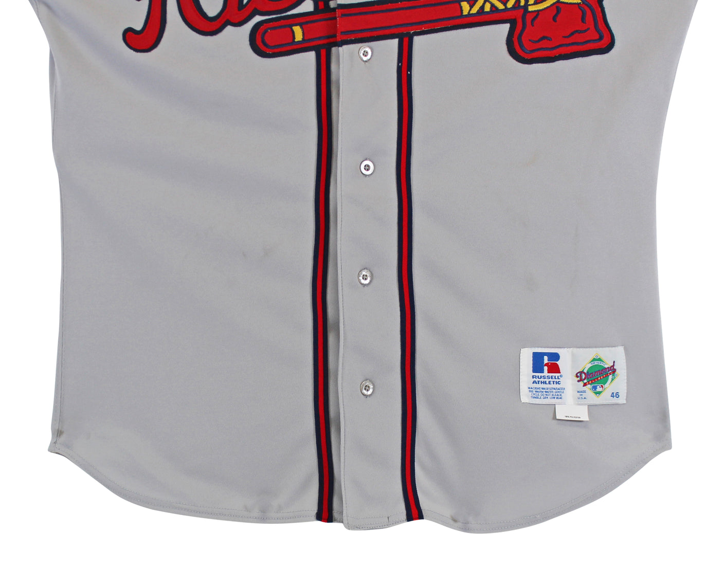 Braves Fred McGriff Signed 1995 Game Worn Grey Russell Athletic Jersey BAS