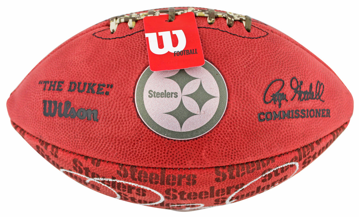 Steelers Jerome Bettis Signed Wilson "The Duke" Team Showcase Football BAS Wit