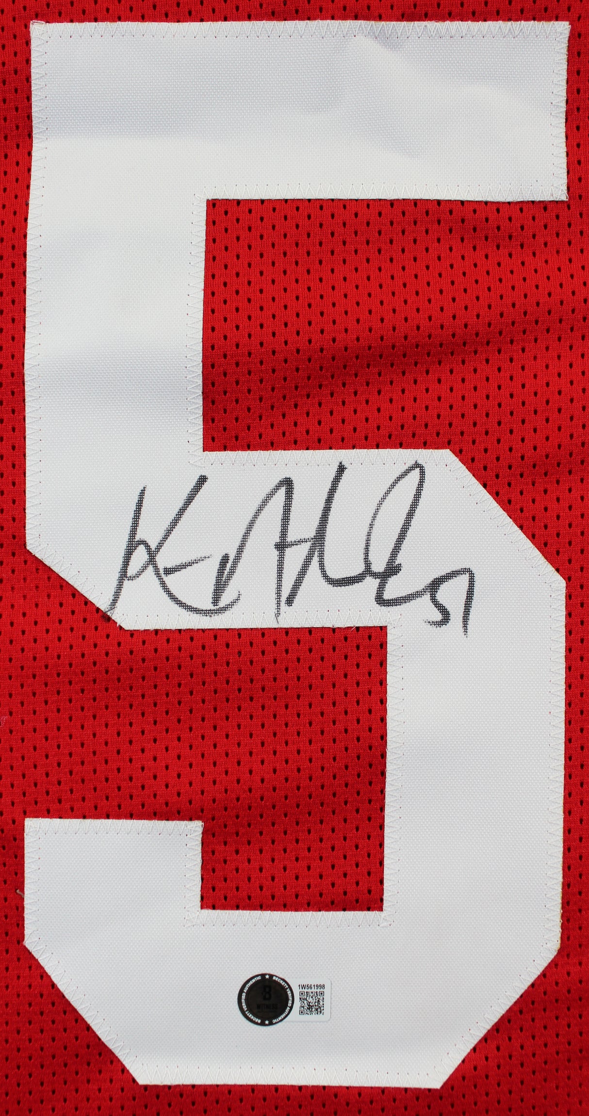 Ken Norton Jr. Authentic Signed Red Pro Style Jersey Autographed BAS Witnessed