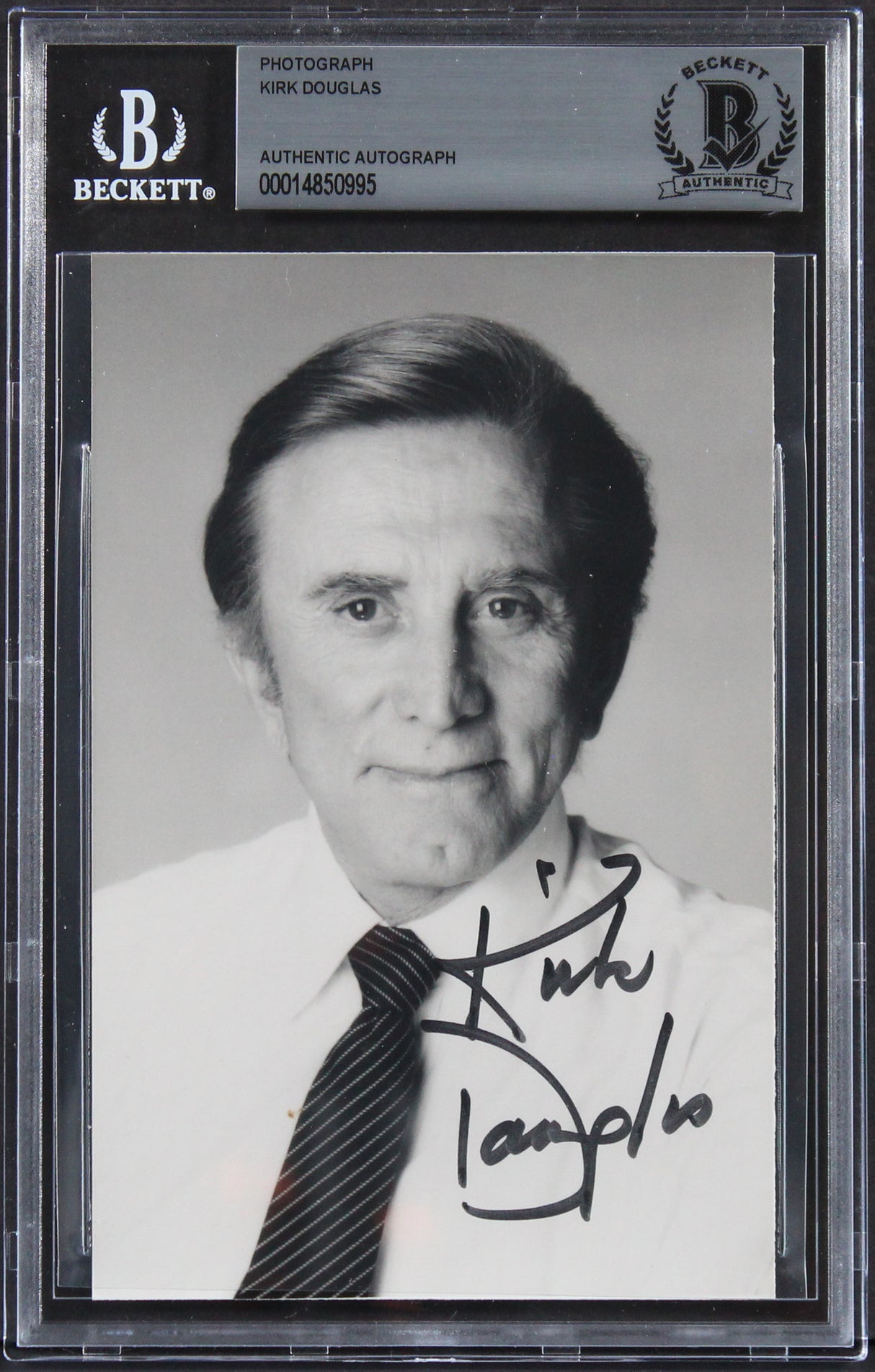 Kirk Douglas Spartacus Authentic Signed 3.5x5.5 Photo Autographed BAS Slabbed
