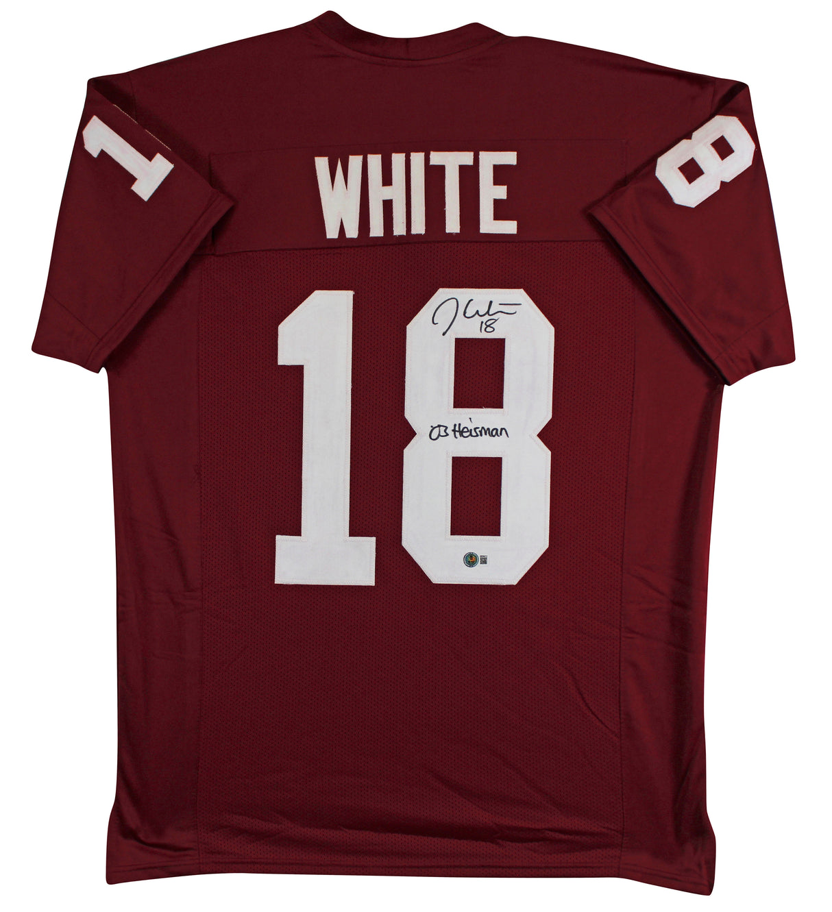 Oklahoma Jason White "03 Heisman" Signed Maroon Pro Style Jersey BAS Witnessed 2
