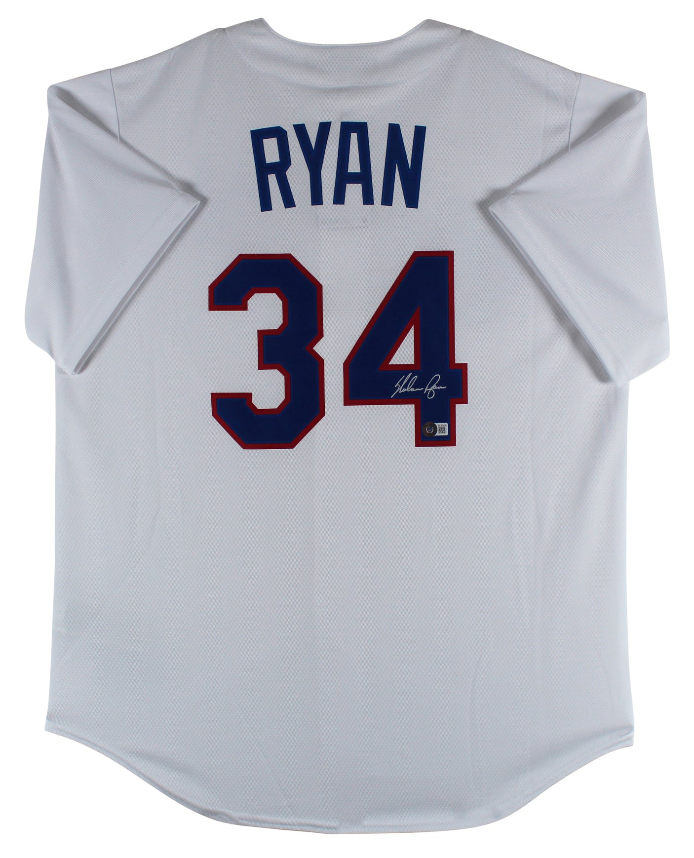 Rangers Nolan Ryan Authentic Signed White Nike Jersey Autographed BAS