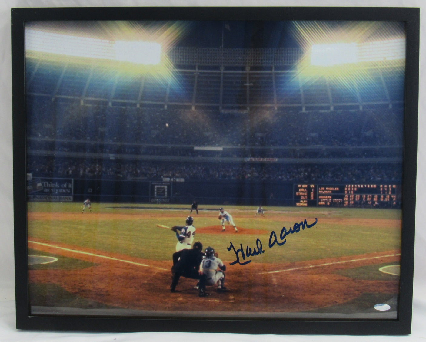 Hank Aaron Signed Framed 16x20 Photo Steiner Hologram