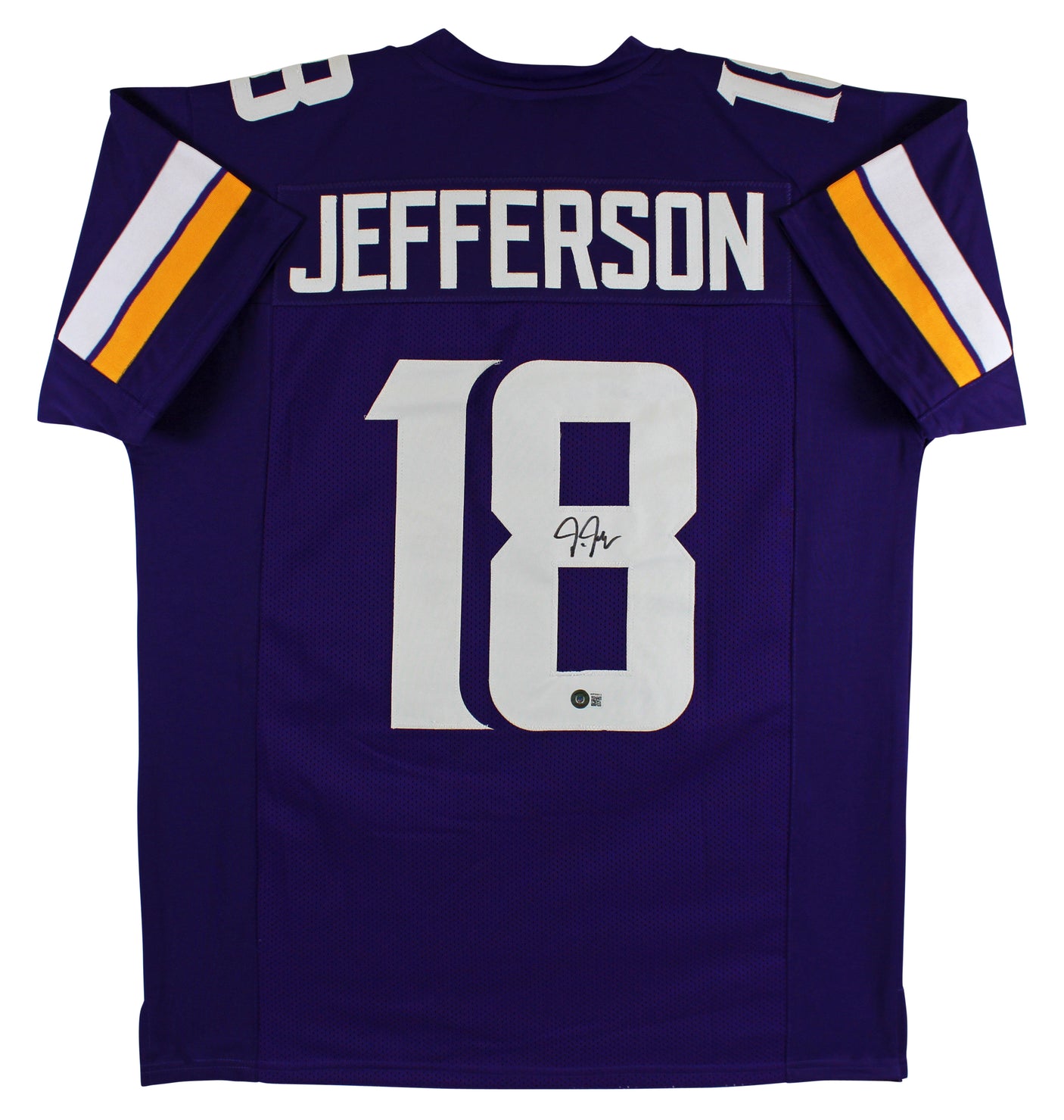 Justin Jefferson Signed Purple Pro Style Jersey Autographed BAS Witnessed