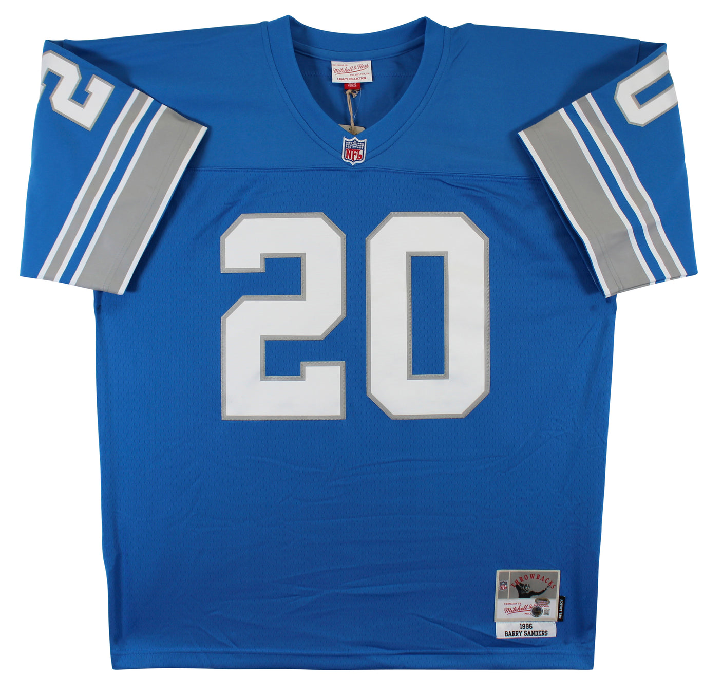 Lions Barry Sanders "HOF 04" Signed Blue Mitchell & Ness TB Jersey BAS Witnessed