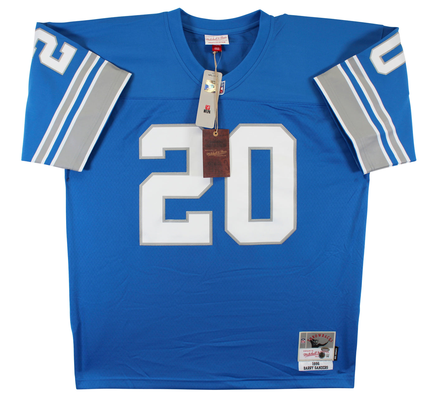 Lions Barry Sanders "HOF 04" Signed Blue Mitchell & Ness TB Jersey BAS Witnessed