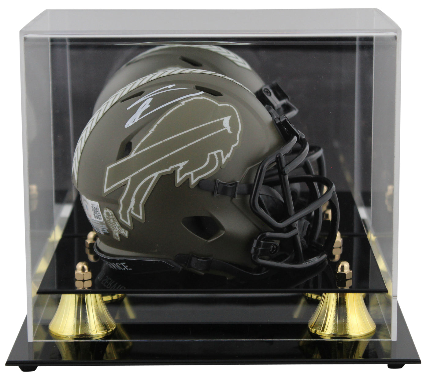 Bills Stefon Diggs Signed Salute To Service Speed Mini Helmet W/ Case BAS Wit