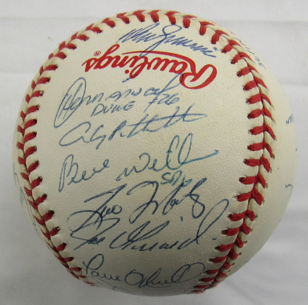 1998 World Series Yankees Signed Auto Rawlings Baseball Derek Jeter Joe Torre Mariano Rivera Tim Raines +22 JSA LOA YY51965