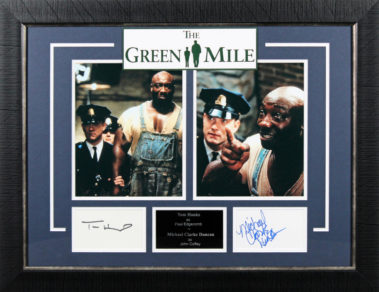 Tom Hanks & Michael Clarke Duncan The Green Mile Signed Framed Display BAS
