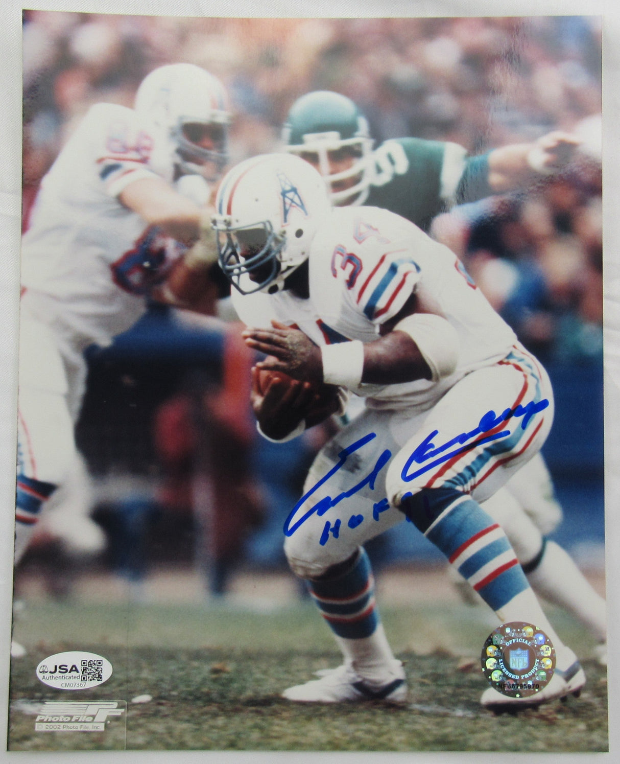 Earl Campbell Signed Auto 8x10 Photo JSA CM07367 w/HOF Inscription