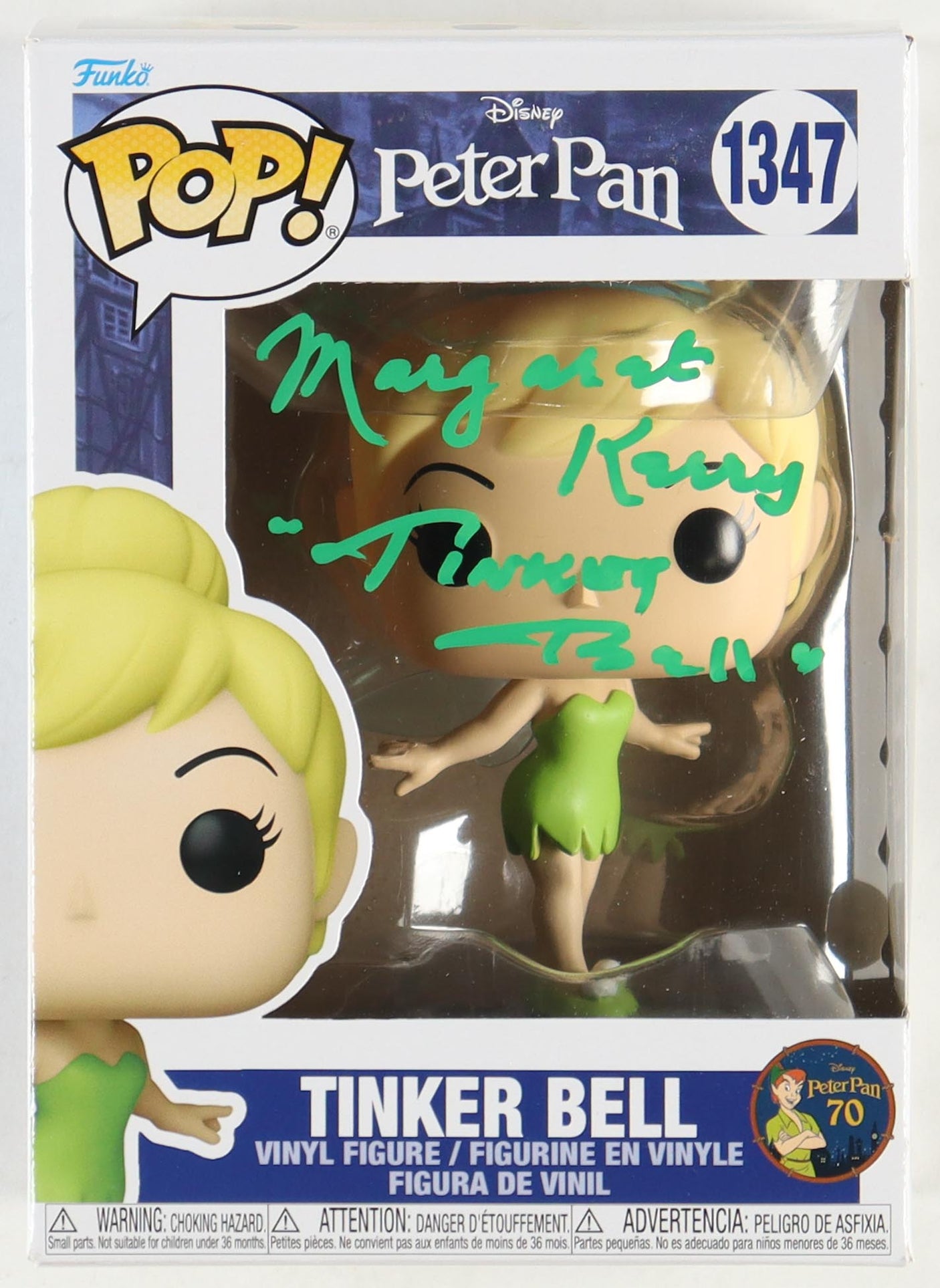 Margaret Kerry Signed "Peter Pan" #1347 Tinker Bell Funko Inscribed "Tinker Bell" (JSA)