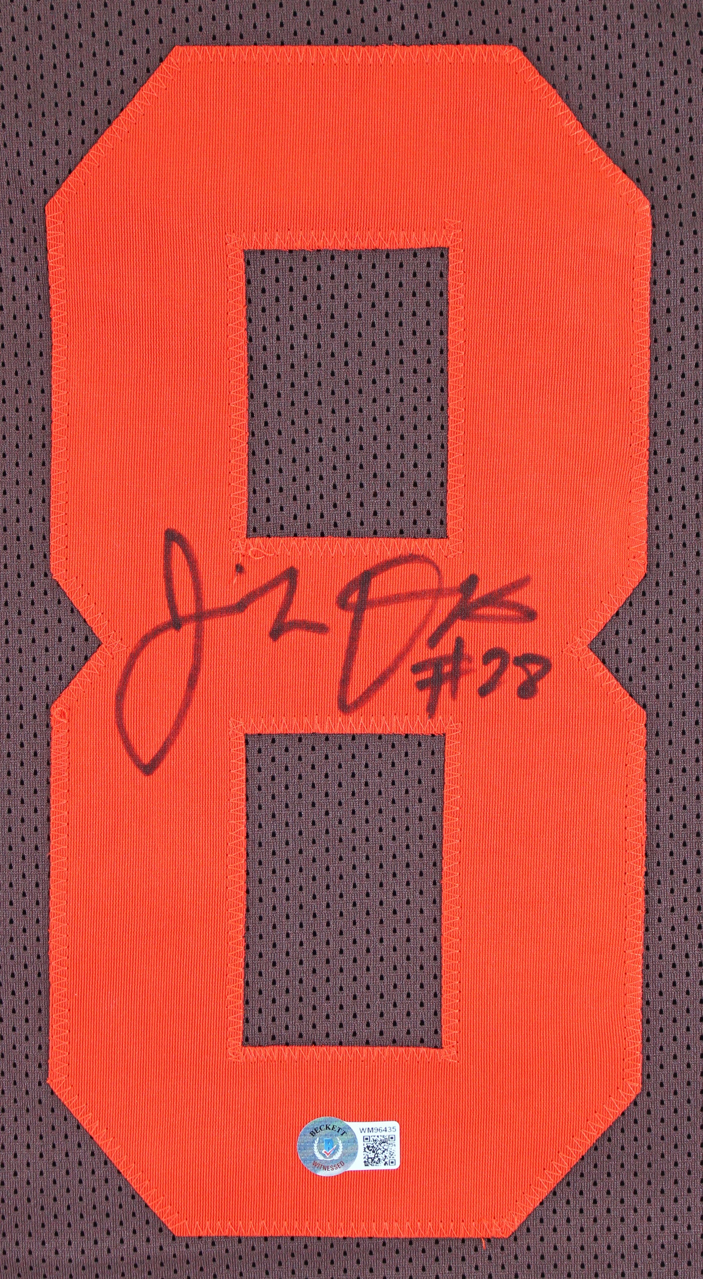 Jeremiah Owusu-Koramoah Authentic Signed Brown Pro Style Jersey BAS Witnessed