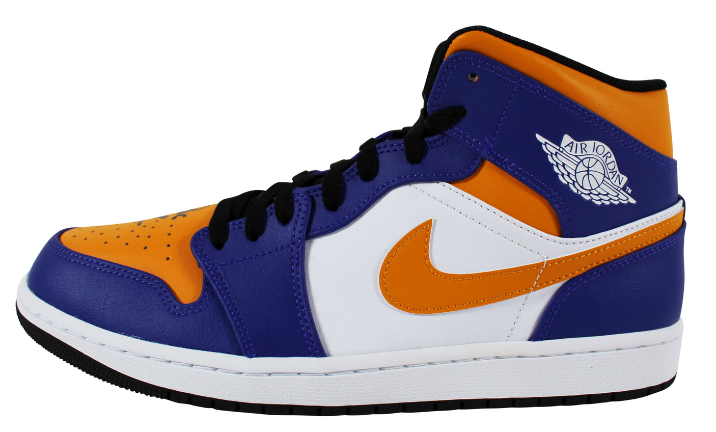 Magic Johnson Authentic Signed Left Nike Air Jordan 1 2022 Lakers Shoe BAS Wit