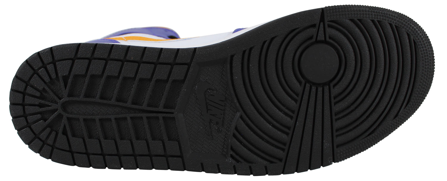 Magic Johnson Authentic Signed Left Nike Air Jordan 1 2022 Lakers Shoe BAS Wit