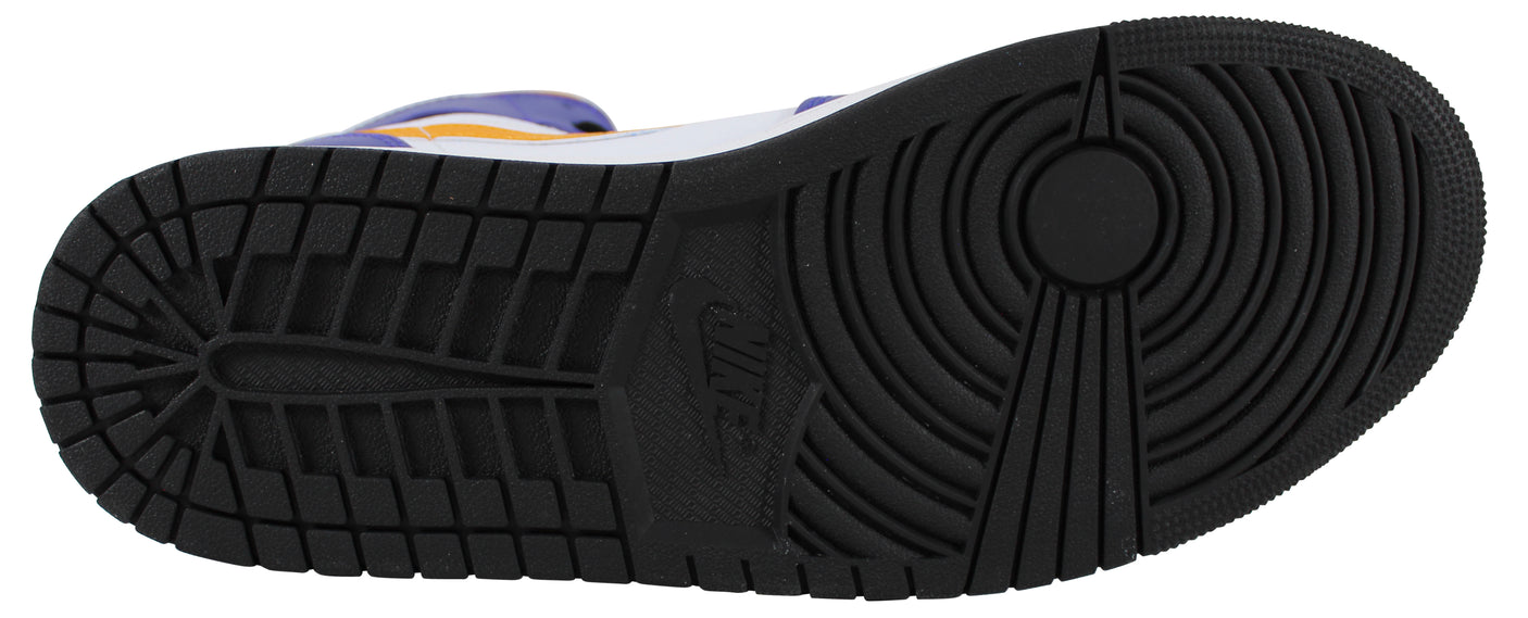 Magic Johnson Signed Left Nike Air Jordan 1 2022 Lakers Shoe w/ Case BAS Wit