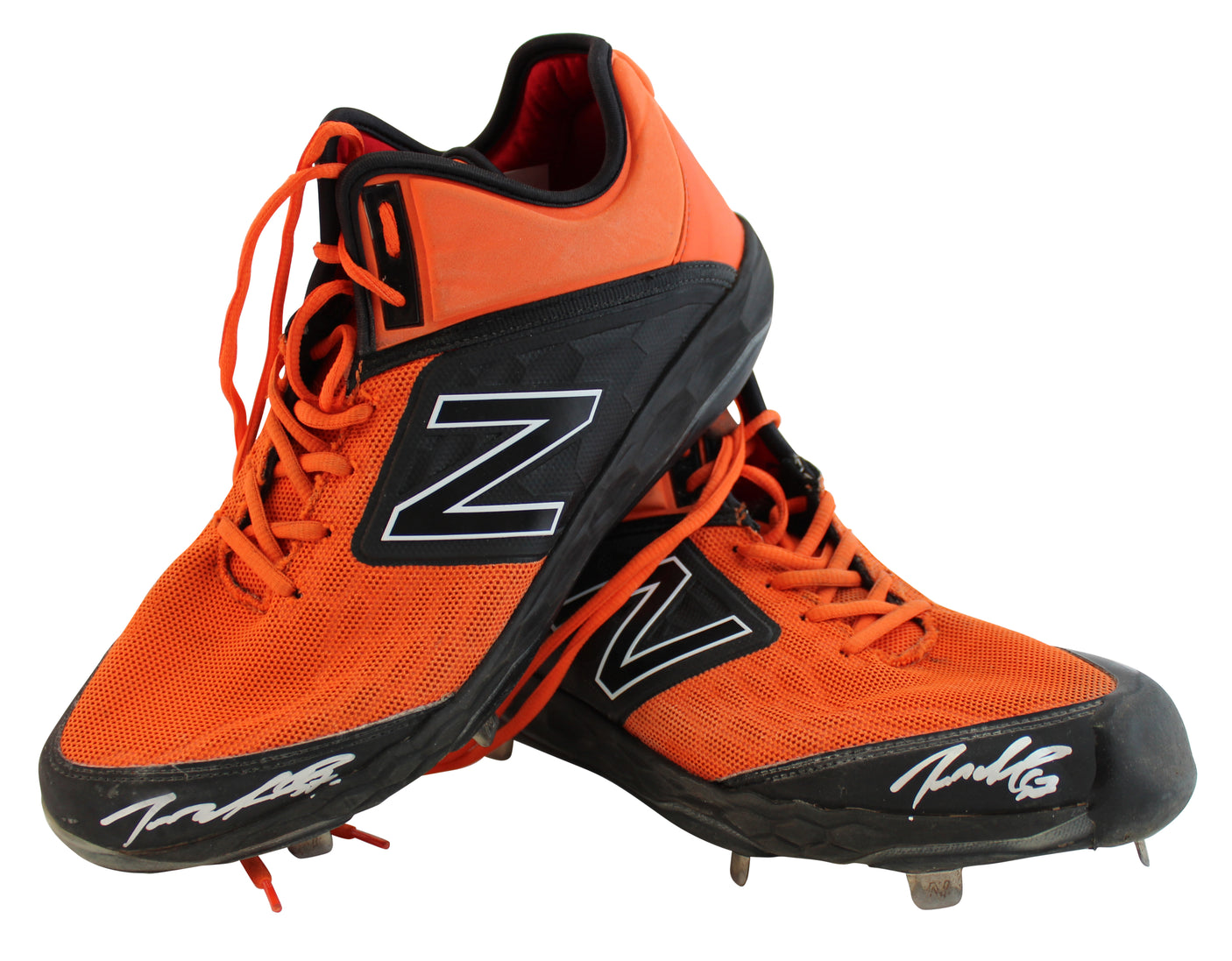 Giants Dereck Rodrguez Authentic Signed Game Used Orange New Balance Cleats BAS