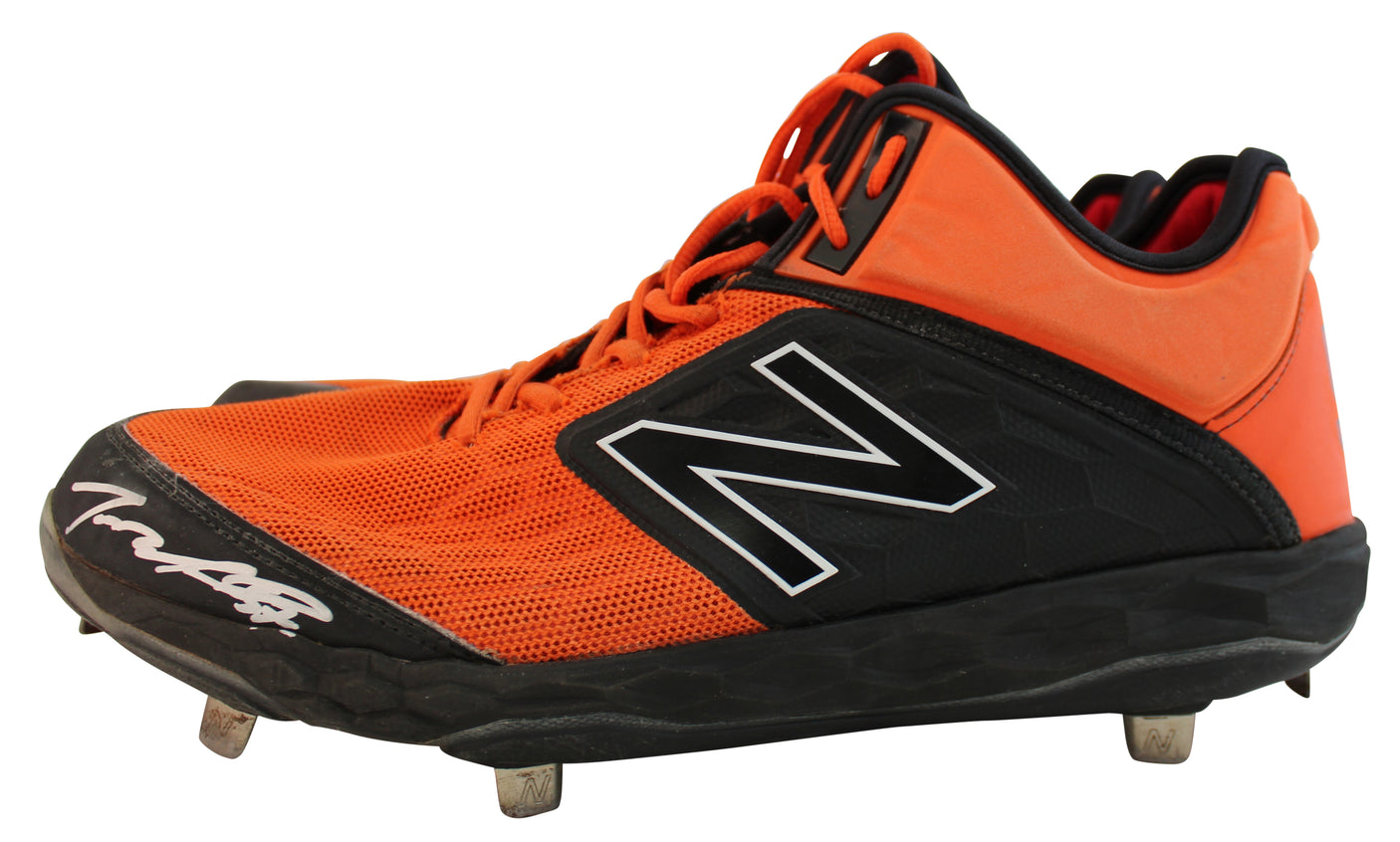 Giants Dereck Rodrguez Authentic Signed Game Used Orange New Balance Cleats BAS