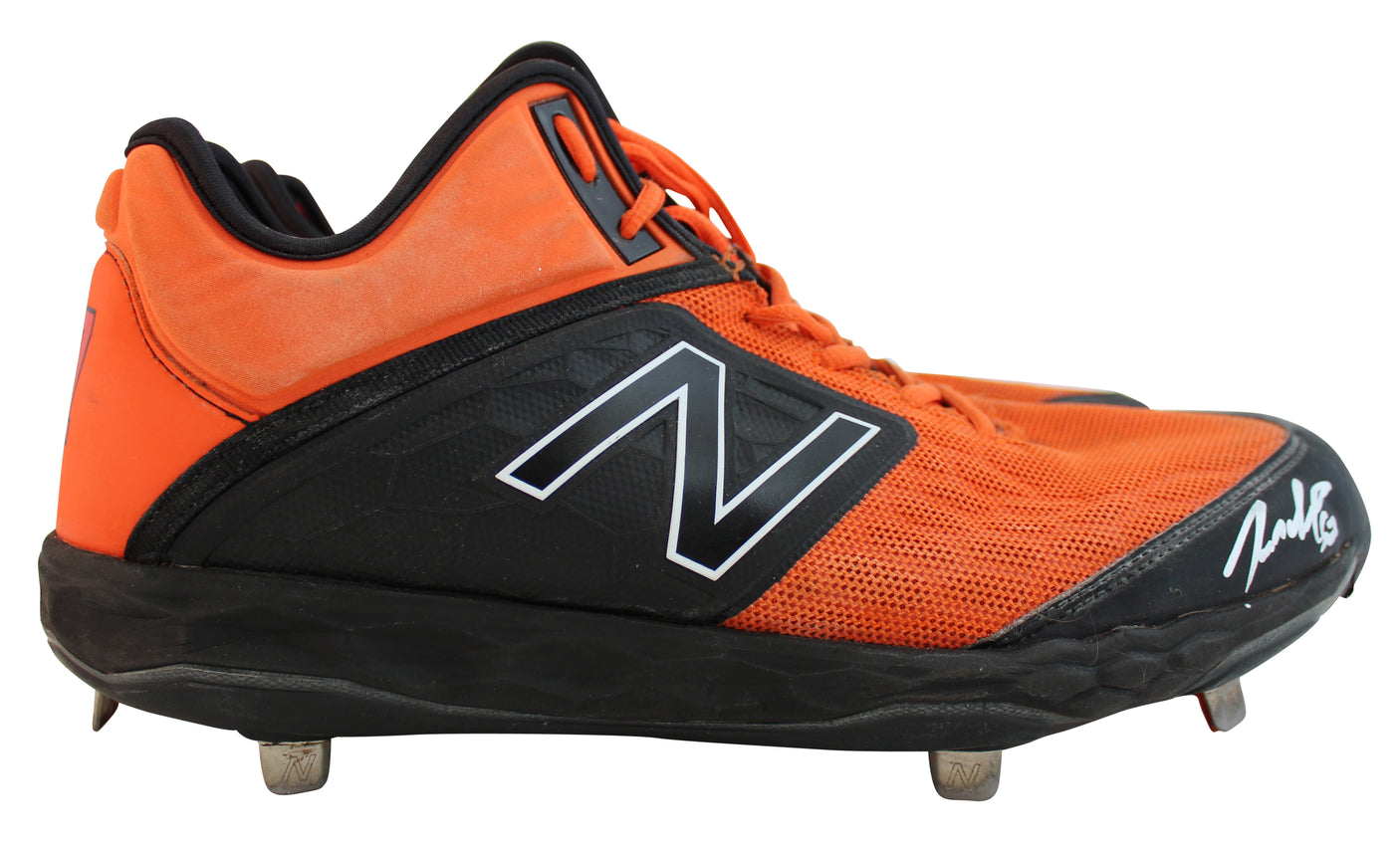 Giants Dereck Rodrguez Authentic Signed Game Used Orange New Balance Cleats BAS