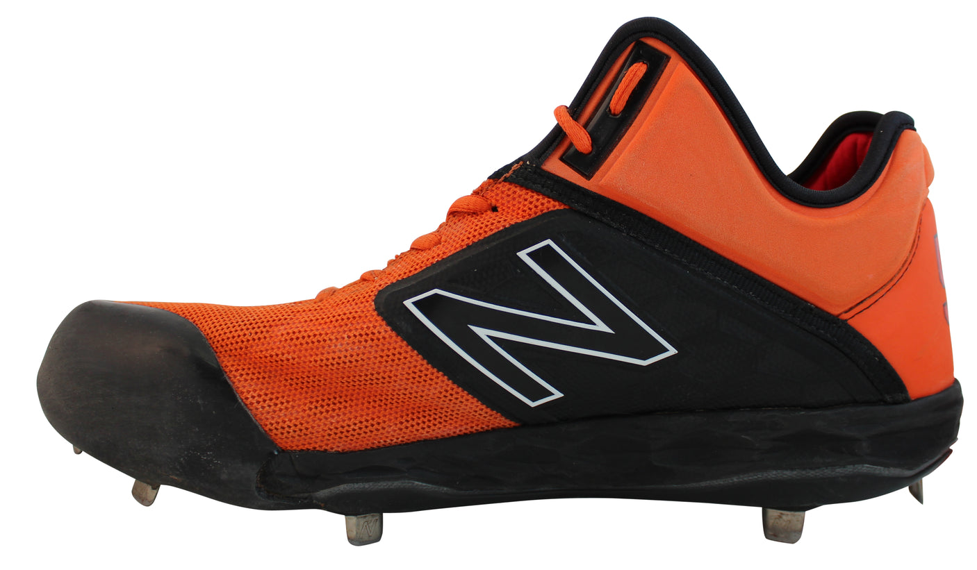 Giants Dereck Rodrguez Authentic Signed Game Used Orange New Balance Cleats BAS