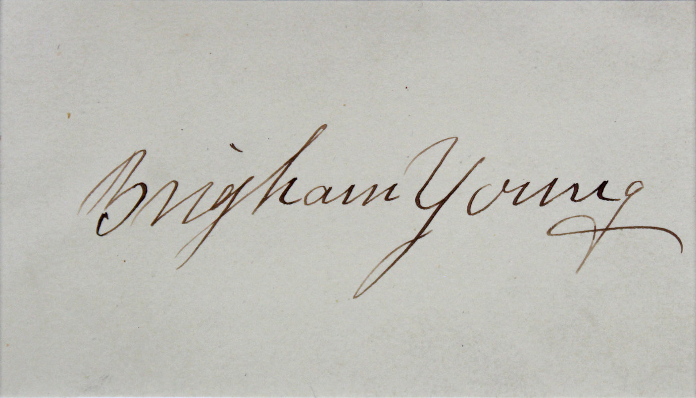 Brigham Young Authentic Signed & Framed 2x3.65 Cut Signature BAS #AD40972