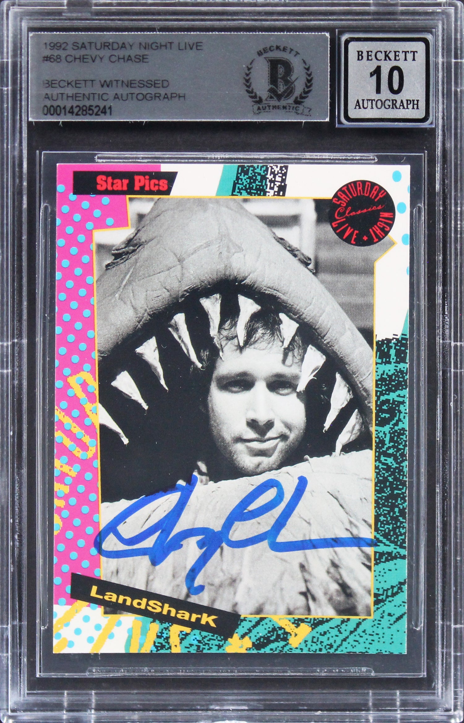Chevy Chase Signed 1992 Saturday Night Live #68 Card Auto Graded 10! BAS Slabbed