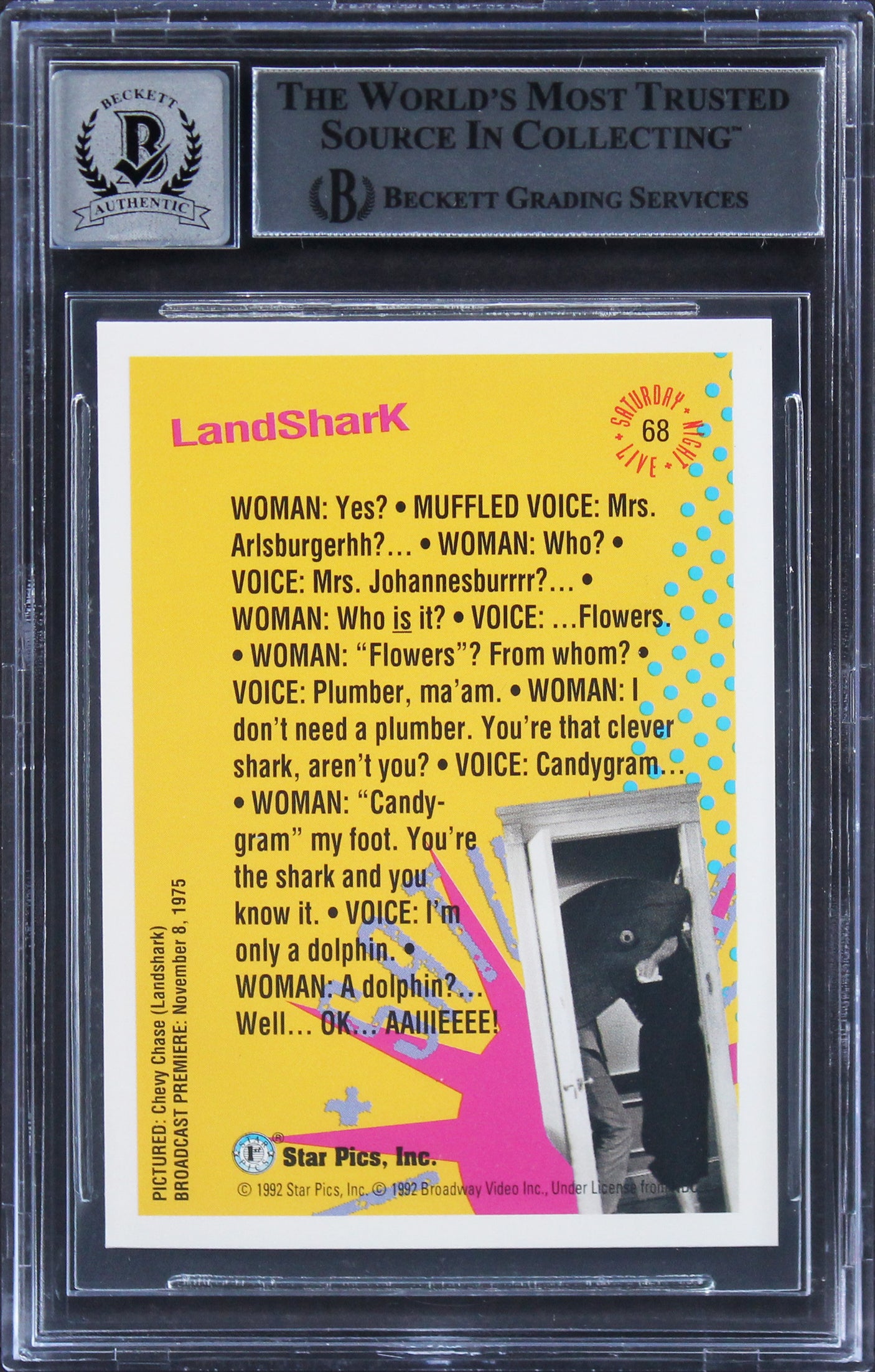 Chevy Chase Signed 1992 Saturday Night Live #68 Card Auto Graded 10! BAS Slabbed