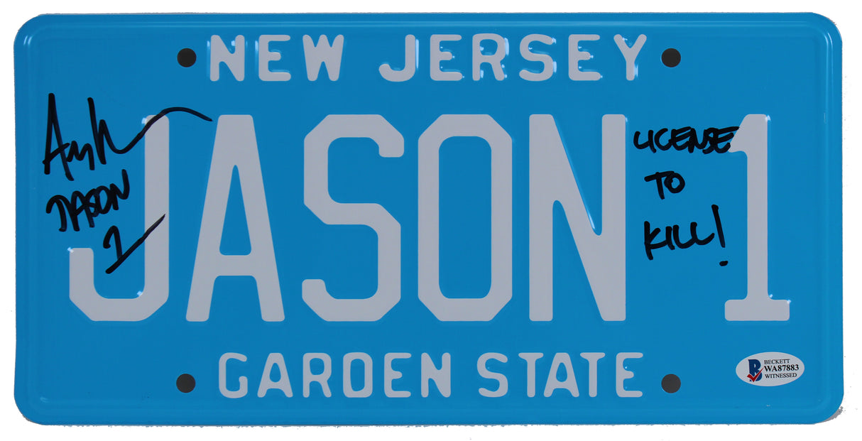 Ari Lehman Friday The 13th "License To Kill!" Signed License Plate BAS Witnessed