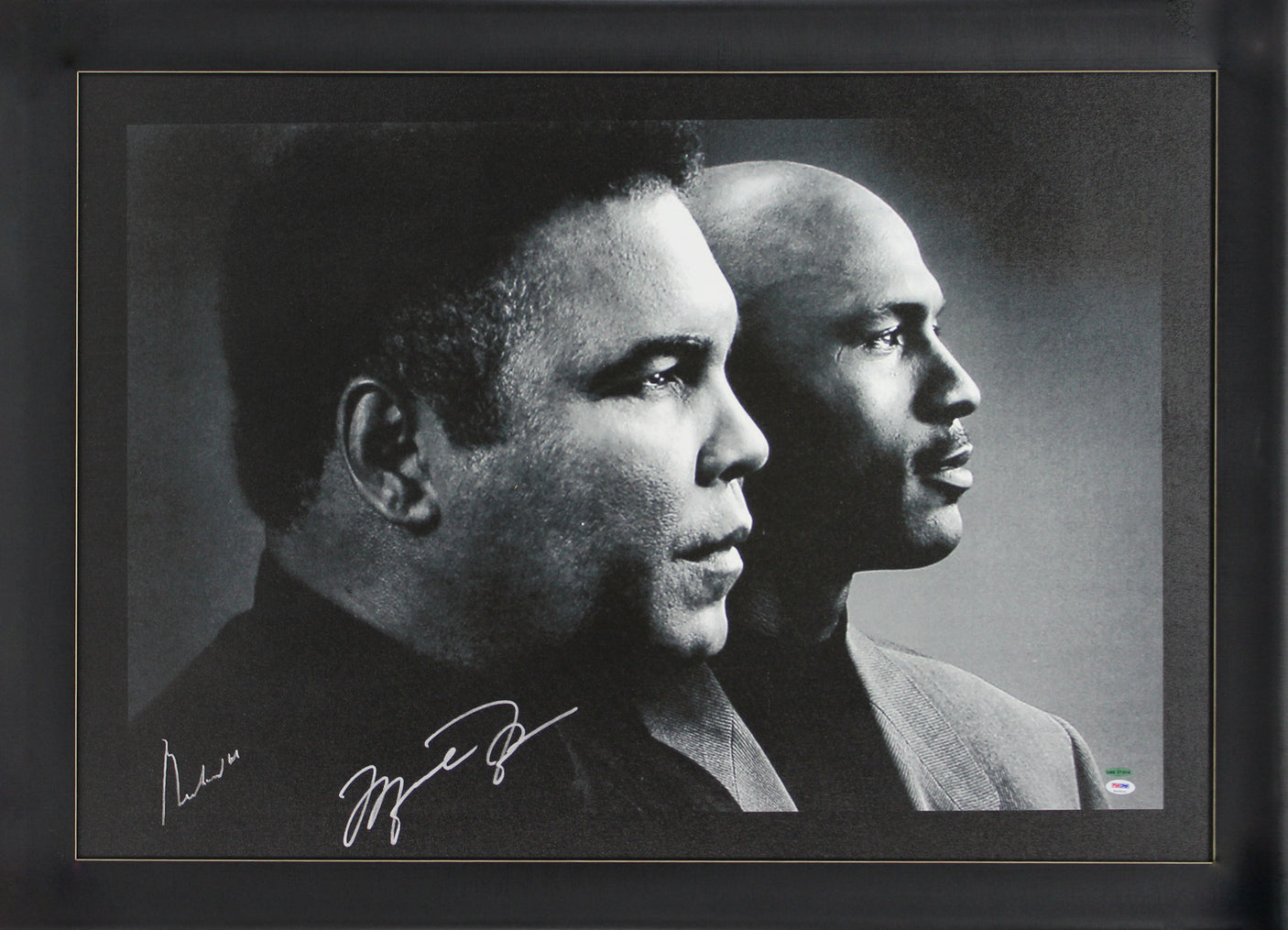 Muhammad Ali & Michael Jordan Authentic Signed & Framed 30x40 Canvas PSA & UDA