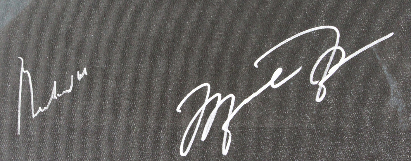 Muhammad Ali & Michael Jordan Authentic Signed & Framed 30x40 Canvas PSA & UDA